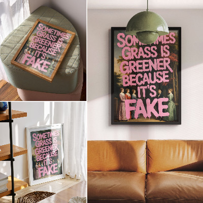 Decorative poster Pink inscription forest characters elegance humor
