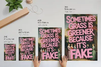 Decorative forest character poster pink elegant and humorous typography design