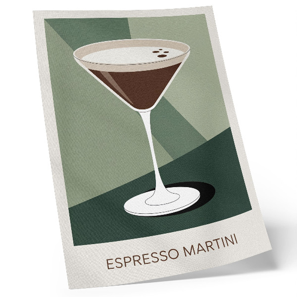Premium wall art Modern martini in green, beige and white