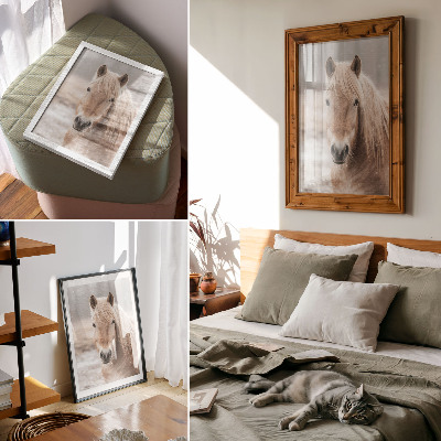 Decorative poster Horse winter gentle colors peace nature