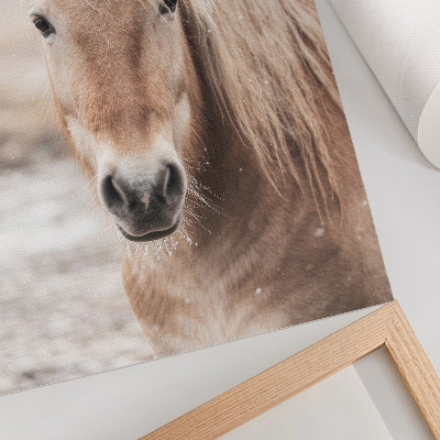 Decorative poster Horse winter gentle colors peace nature