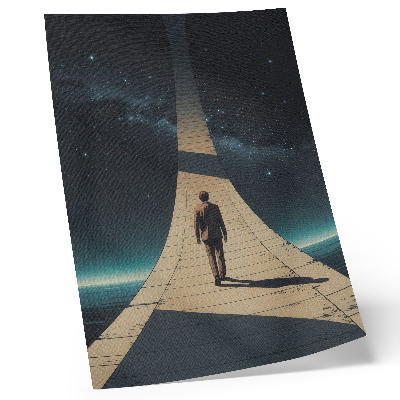 Poster Person on the road night space perspective