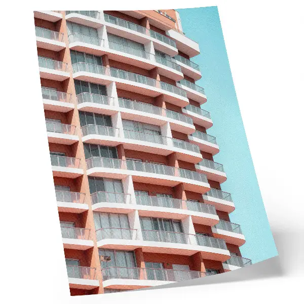Premium wall art modern architecture featuring open balconies