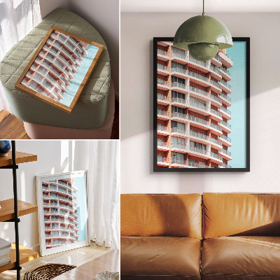 Premium wall art Modern architecture with open balconies