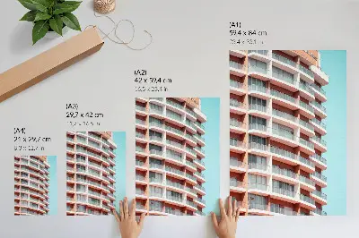 Premium wall art modern architecture featuring open balconies