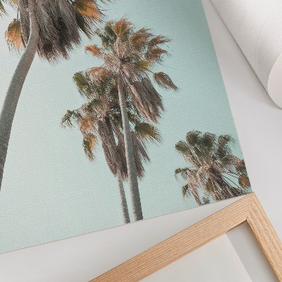 Poster Palm trees delicate blue sky exotic