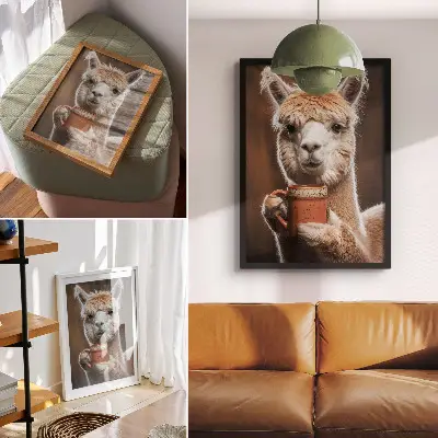 Art print animal closeness in warm brown tones
