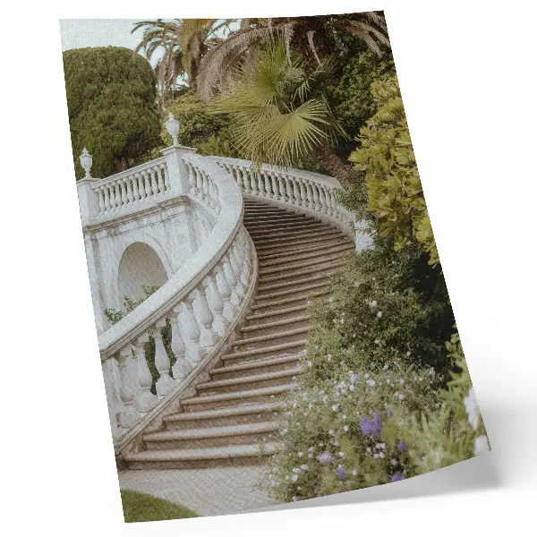 Decorative poster elegant balustrade with classic green tranquility