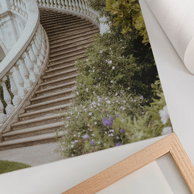 Decorative poster Elegant balustrade classic green tranquility