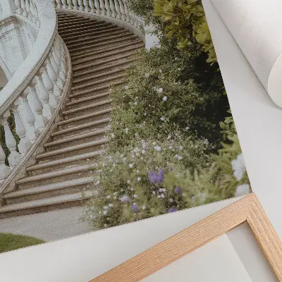 Decorative poster elegant balustrade with classic green tranquility