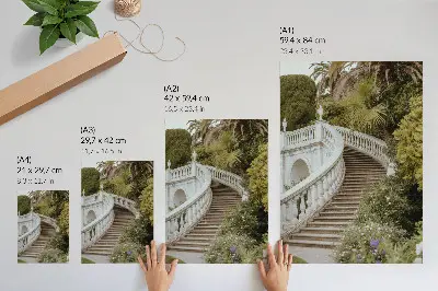 Decorative poster elegant balustrade with classic green tranquility