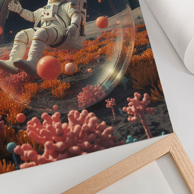 Premium wall art Astronaut space colorful plants cosmos