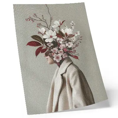 Artistic Bouquet of Flowers Wall Poster decorative print with floral face inspiration