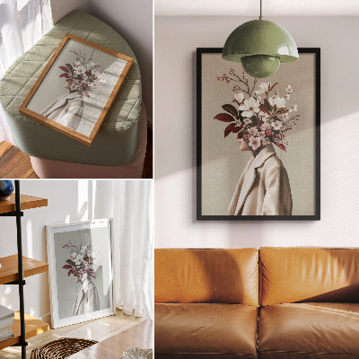 Decorative poster Bouquet of flowers face artistic inspiration