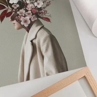 Artistic Bouquet of Flowers Wall Poster decorative print with floral face inspiration