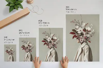 Artistic Bouquet of Flowers Wall Poster decorative print with floral face inspiration