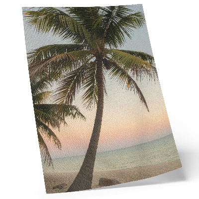 Art print Palm tree sea pastel sunset exotic