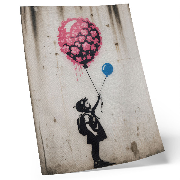 Premium wall art Child with balloons on a rough background