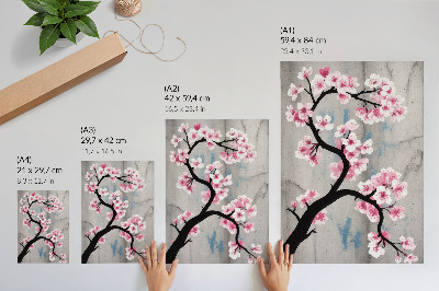 Decorative poster Delicate flowers on a gray background