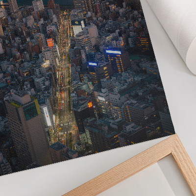 Art print Night city elegance of light and reflection