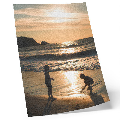 Premium wall art Children on the beach at sunset