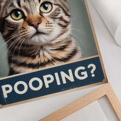 Art print A slightly humorous retro cat portrait