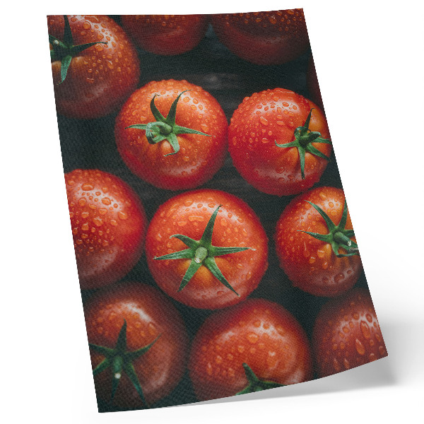 Decorative poster Juicy tomatoes with drops of water