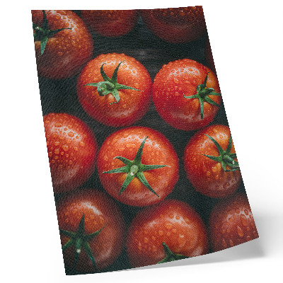 Decorative poster Juicy tomatoes with drops of water