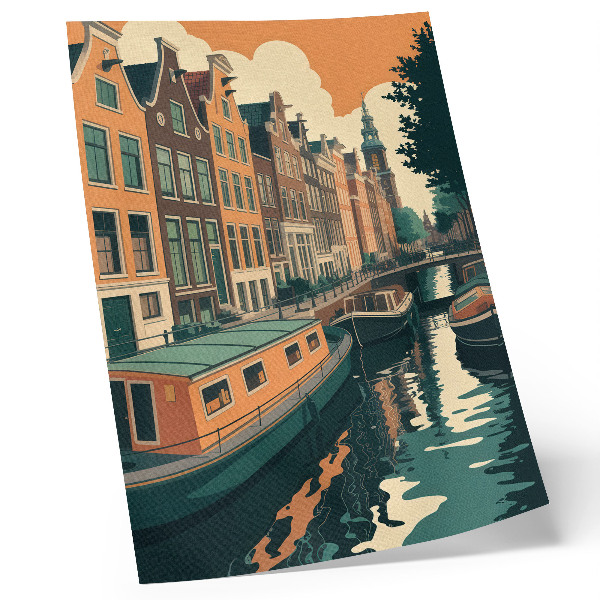 Premium wall art Tenement houses over the canal reflected in the water