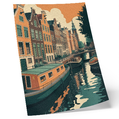 Premium wall art Tenement houses over the canal reflected in the water