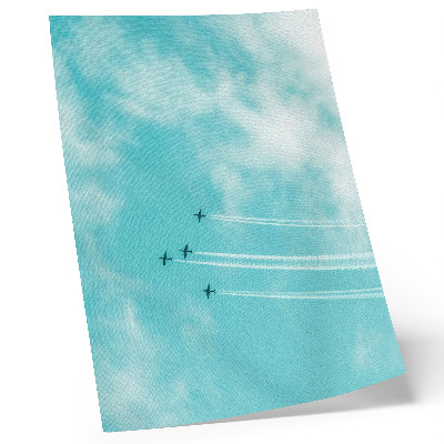Decorative poster Airplanes in the sky in a modern dynamic system