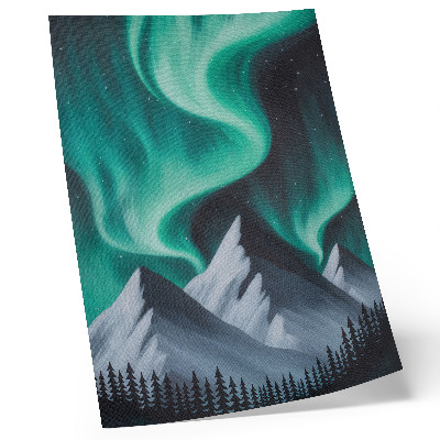 Poster The Northern Lights over the mountains on a magical night