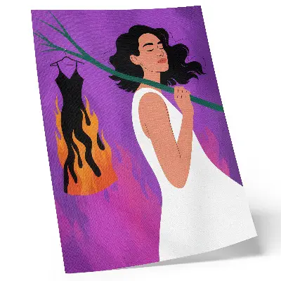 Premium wall art harmony of colors featuring a figure in motion with an extraordinary aura