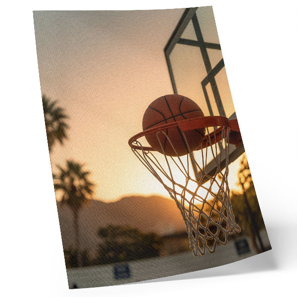 Poster Energetic sunset basketball ball