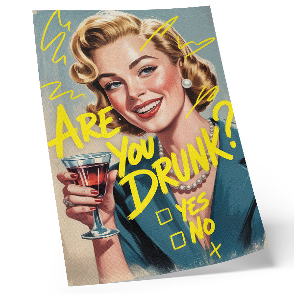 Art print Woman retro comic text dynamic colors