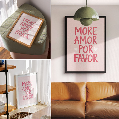 Premium wall art Joyful text red heart letters