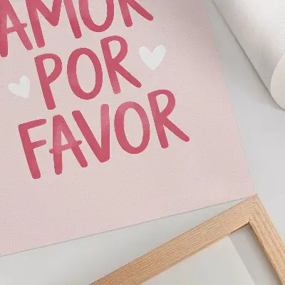 Joyful text red heart letters wall art premium printed canvas