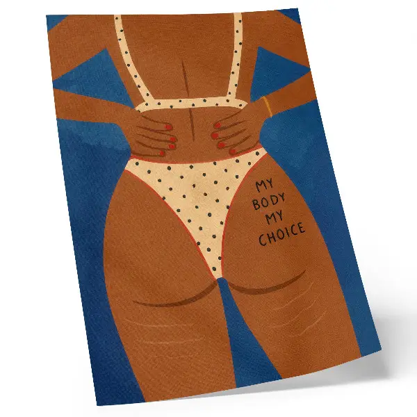 Decorative poster modern art print featuring female strength