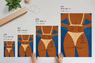 Decorative poster modern art print featuring female strength