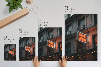 Poster Neon city signs atmospheric shot