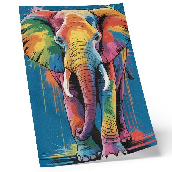 Premium wall art Colorful elephant, contrasting colors, intense color