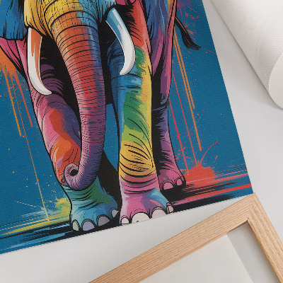 Premium wall art Colorful elephant, contrasting colors, intense color