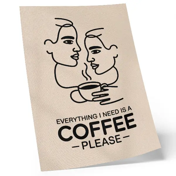 Minimalist face contours coffee cup poster minimalist face contours coffee cup design