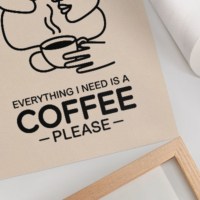 Poster Minimalist face contours cup of coffee