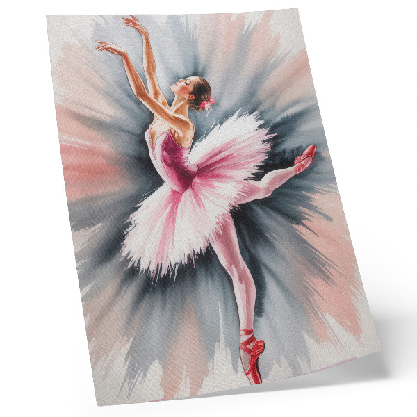 Art print Ballerina in pink with a dynamic background