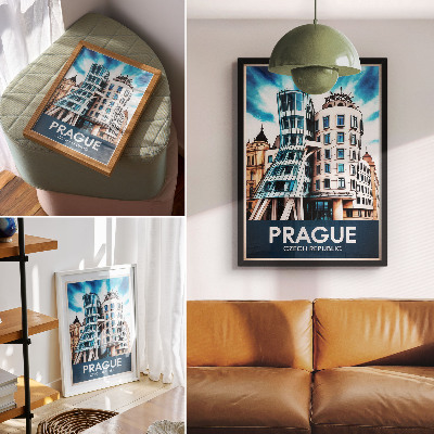 Art print Prague's futuristic architecture modernity