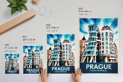 Art print Prague's futuristic architecture modernity