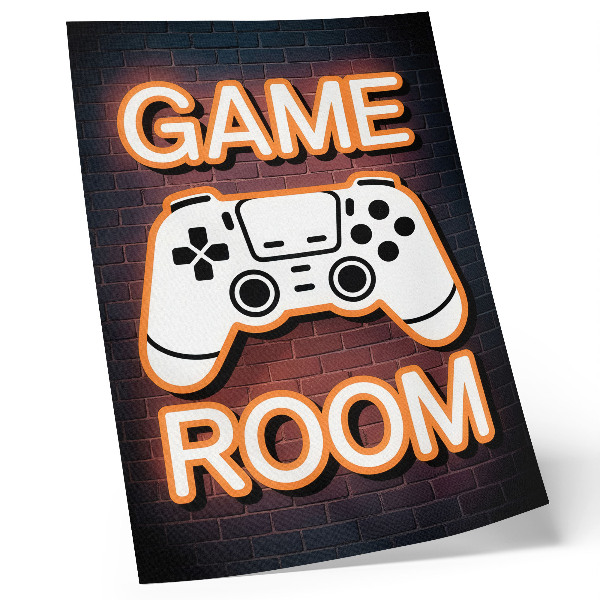 Decorative poster Neon sign controller black background