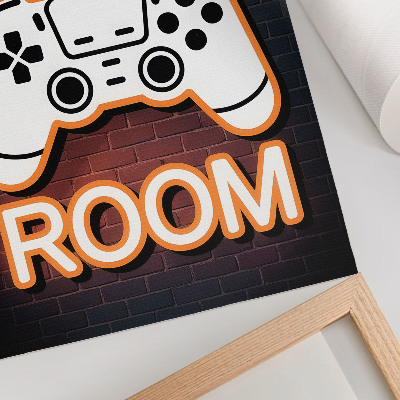 Decorative poster Neon sign controller black background