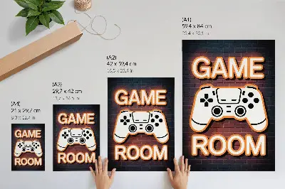 Neon sign controller decorative poster with black background